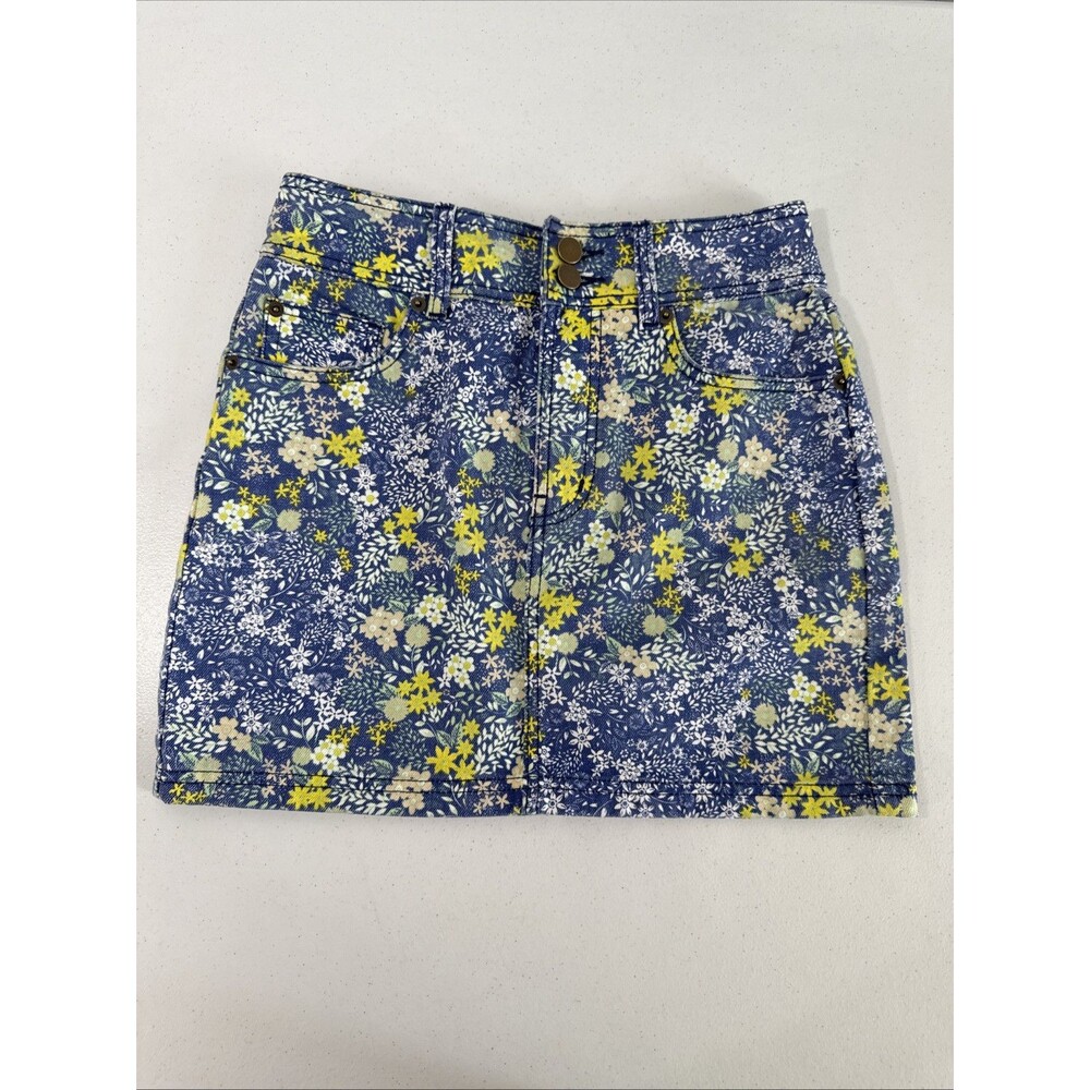 Urban Outfitters Laura Ashley Mini Skirt Womens 2 Floral Denim Fairy 90s Y2K